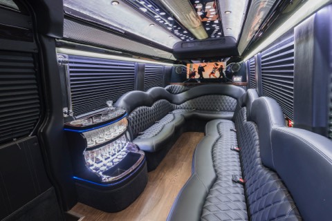 Luxury Interior of Mercedes Sprinter Limo